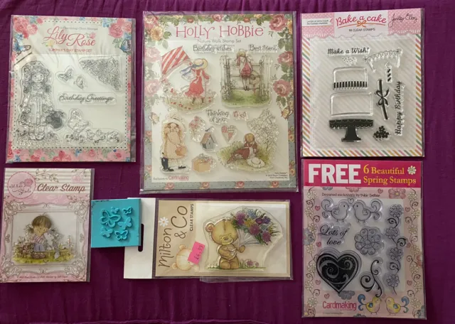 Clear Stamps job lot for crafting, card making, scrapbooking