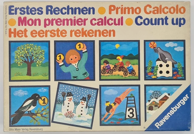 Erstes Rechnen Ravensburger 1979 Spiel Lernspiel Vintage Zählen Ziffern Würfel