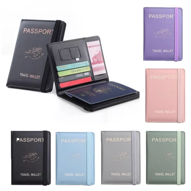 Passport Cover PU-Leather RFID Blocking Travel Passport Wallet Card Cover Unisex