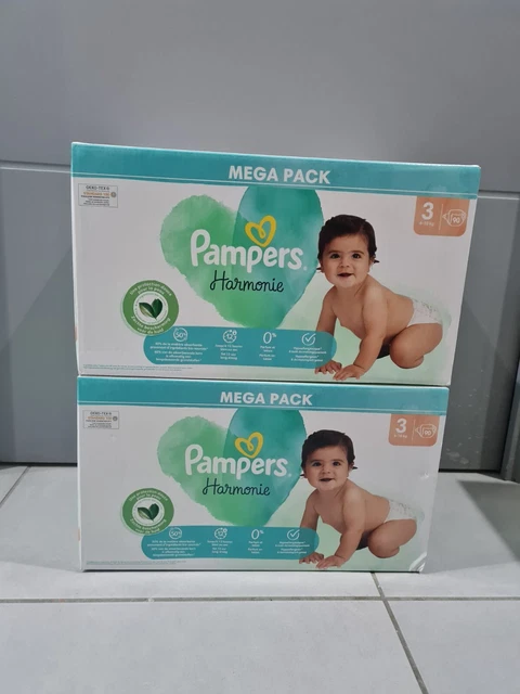 Lot 180 couches Pampers HARMONIE taille 3 (6-10 kg)