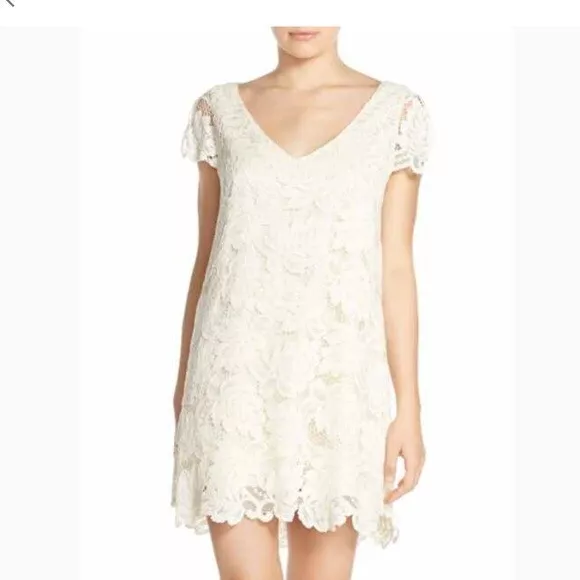 BB Dakota L61824 Womens Ivory Jacqueline Lace Shift Dress Size L