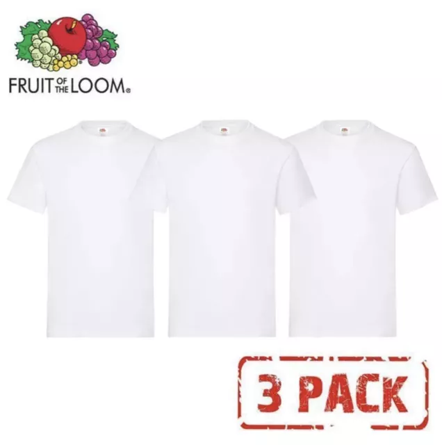 Fruit Of The Loom White Heavy Cotton Short Sleeve T-Shirt - Plain - Free Post