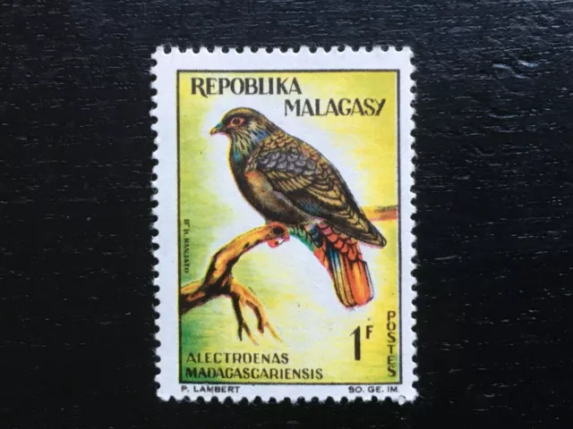 MADAGASCAR REPUBLIC MALAGASY 1963 BIRDS 1F Alectroenas madagascariensis - MINT