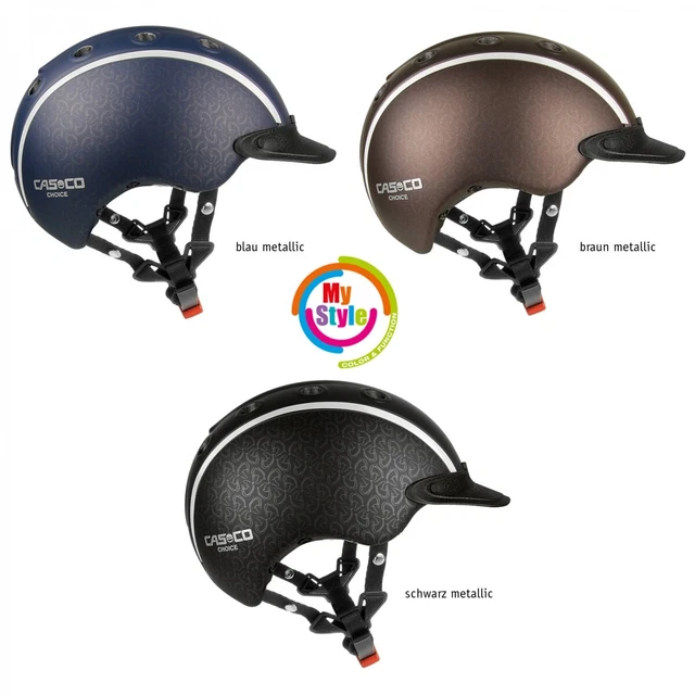 Kids Reithelm CHOICE Casco metallic S (52-56cm) + MyStyle Wechselstreifen Gr. 0