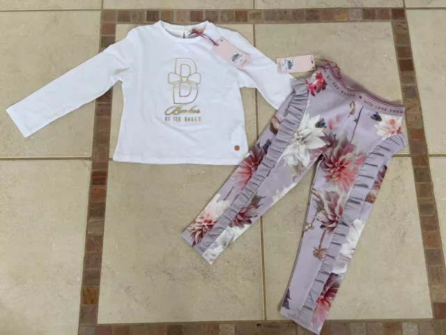 Set leggings top per ragazze Ted Baker 4-5 anni nuovi con etichette