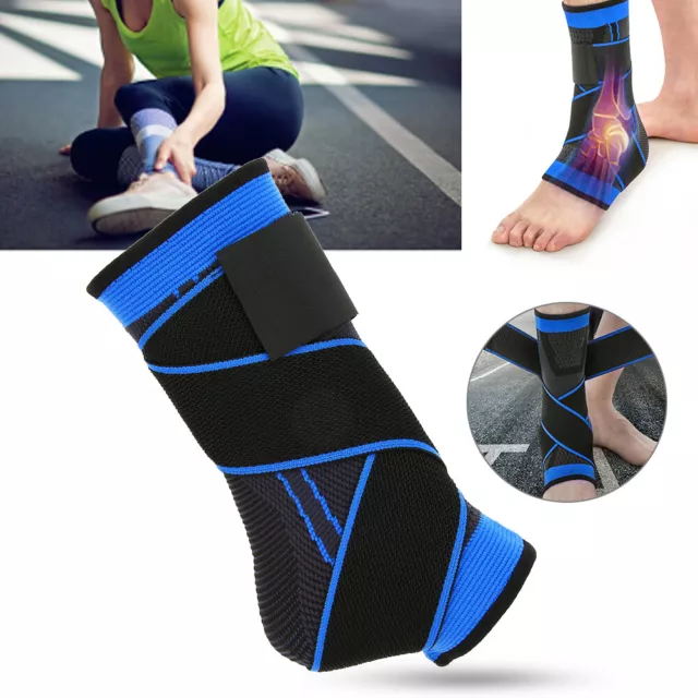 ADJUSTABLE BREATHABLE SPORTS Ankle Brace Protector Elastic Pressurized ...