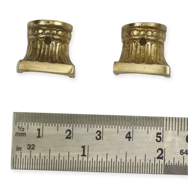 2x Clock decoration brass feet finials parts case clockmakers spares ornamental 2