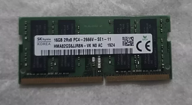 Genuine Dell 16GB 2RX8 PC4-2666V Notebook Laptop Memory/Ram DDR4 DELL XPS