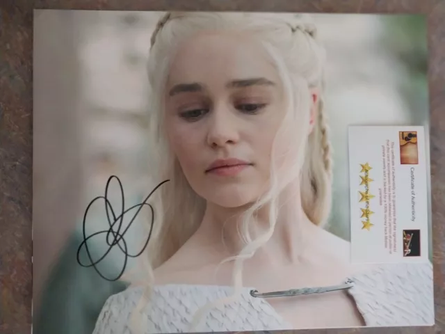 Autographed Emilia Clarke signed 8 x 10 photo COA Game of Thrones Great Photo