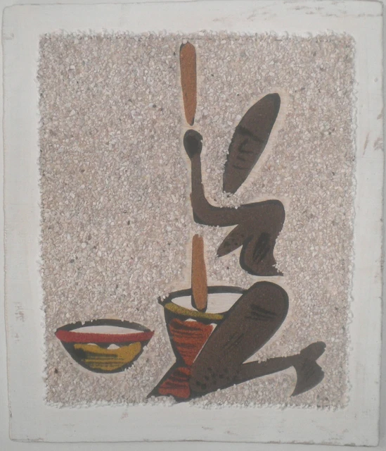 Grand Tableau De Sable Africain – Sénégal – Musiciens Griots – Art Original
