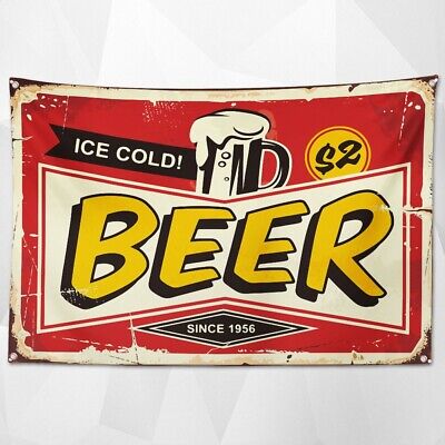 ICE COLD BEER Posters Prints Canvas Painting Wall Chart Mural  Decor Banner Flag