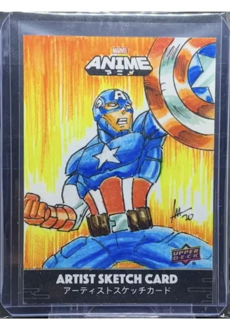 2020 Upper Deck Marvel Anime Sketch card Captain America 1 of 1