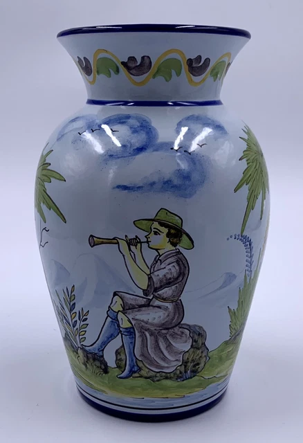 Vase balustre scène romantique  FAIENCE DE NEVERS MONTAGNON