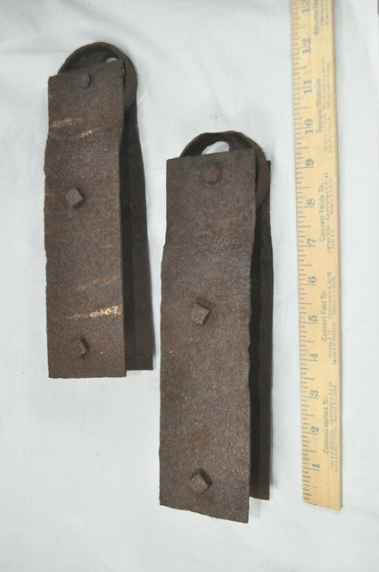 Vintage Antique Pair Sliding Barn Door Hardware Rollers~10" x 2 1/2"~Rustic Farm 3