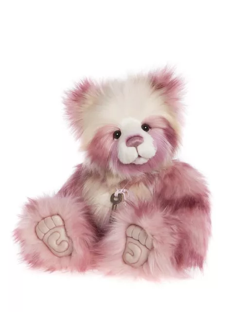 Charlie Bears 2023 Aneta Pink Long Plush Teddy Bear Animal Stuffed Fluffy Soft