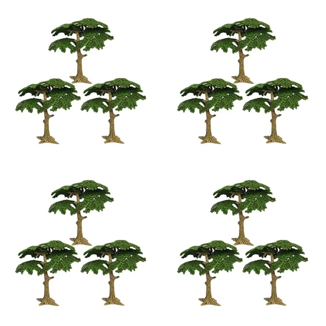 4x Artificial Cypress Trees Micro Landscape Decor Scale Model Trees