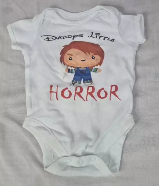 Baby 3-6 Months Cucky Child's Play Daddy's Little Horror Baby Grow F&F