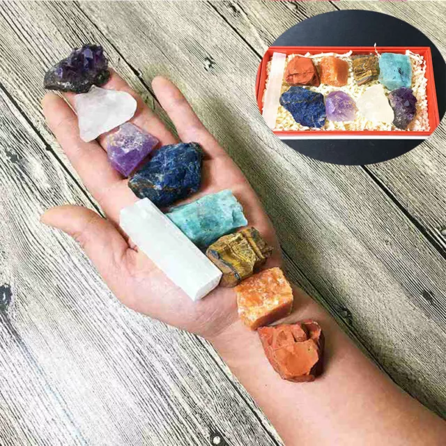 7 Chakra Raw 15cm Crystal Reiki Healing Set Specimen Rough Raw Gemstone Natural