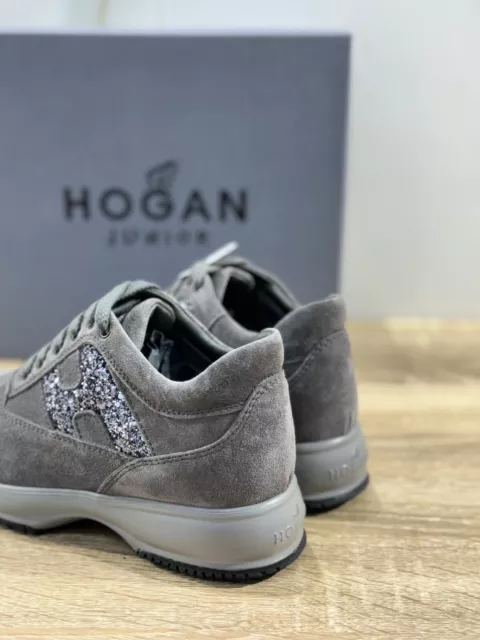 Hogan Junior Interactive Bambina Suede Catrame  Strass Casual Baby Hogan 30 3