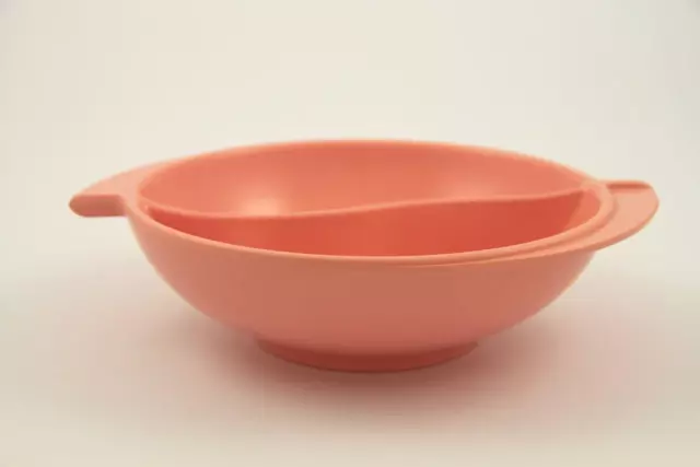 Vintage Pink Boonton Art Deco Melamine Melmac Divided Serving Bowl 605-10