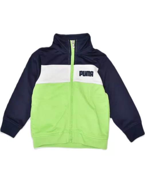 PUMA Baby Boys Tracksuit Top Jacket 12-18 Months Green Colourblock MK12