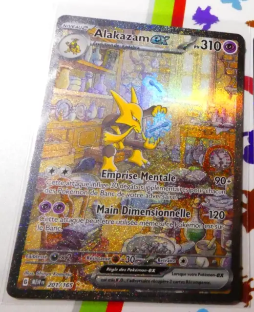 Pokemon 151 Card Secrete Rare Holo Carte Fr Alakazam EX 201/165 MEW FR Mint