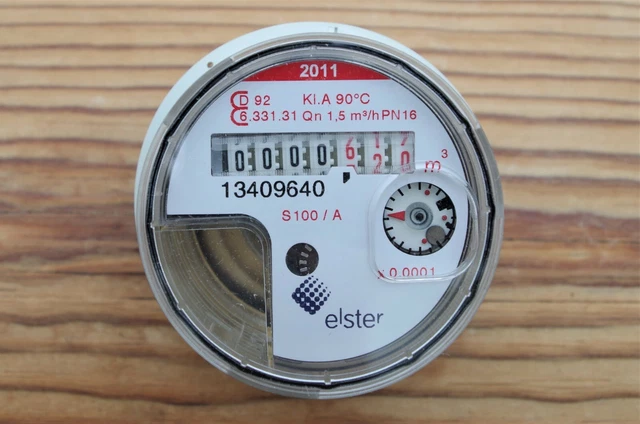 ELSTER S100 A EVZW-AK3 Wasserzähler Wasseruhr Ungeeicht Warmwasser A+S ...