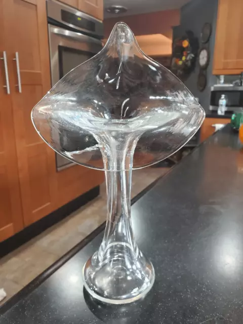 Vintage Jack in the Pulpit Clear Glass Flower Bud Vase