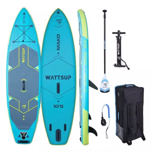 WattSUP MAKO 10'5" Windsurf SUP Board SET Stand Up Paddle Surf-Board iSUP 318cm