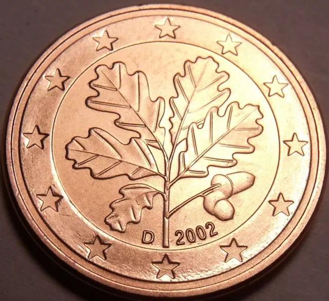 Gem Unc Germany 2002-D 5 Euro Cents~Oak Leaves~Munich Mint~Free Shipping