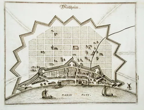Köln - Mühlheim Rhein Westfalen Merian Kupferstich 1647