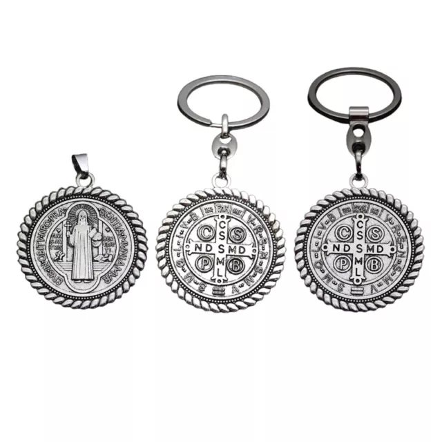 Metal Silver Christian Keychain Pendant Charm Supplies