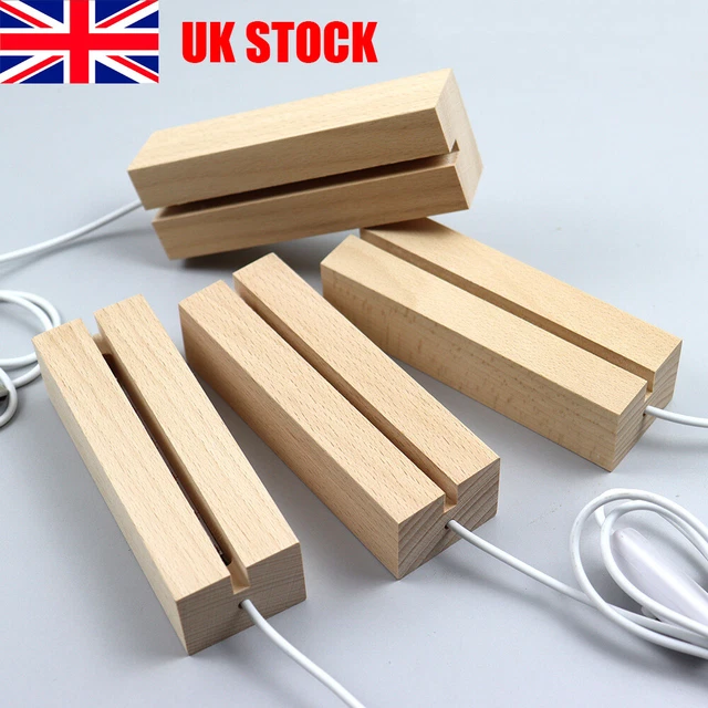 RECTANGLE LED LIGHTS Display Base Crystal Wooden Stand DIY Resin Art