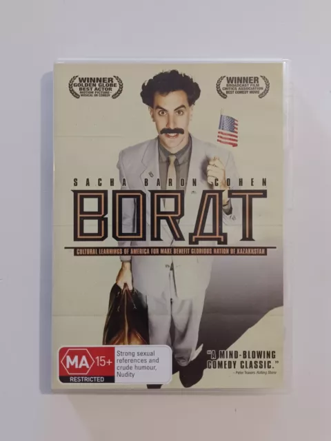 Borat DVD Region 4 VGC Sacha Baron Cohen Comedy Mockumentary Free Postage