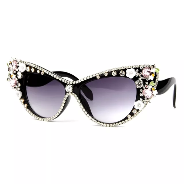 Luxury Rhinestone Cat Eye Sunglasses Womens Fashion Oversized Shades Party Gift