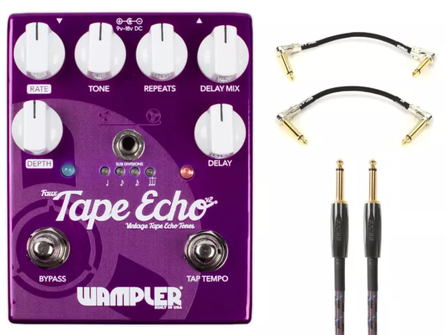 New Wampler Faux Tape Echo V2 Delay Guitar Effects Pedal