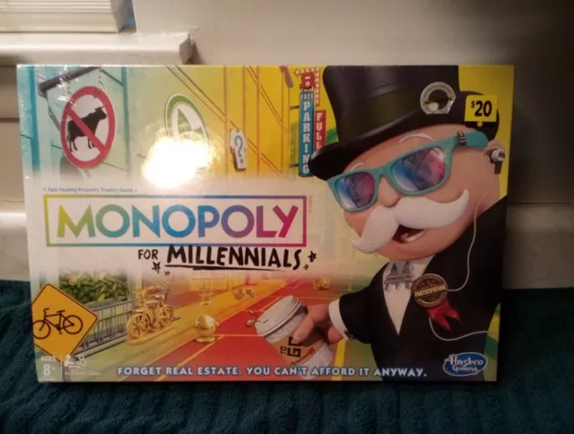 Monopoly For Millennials Edition Board Game - New Sealed - Hasbro Gaming