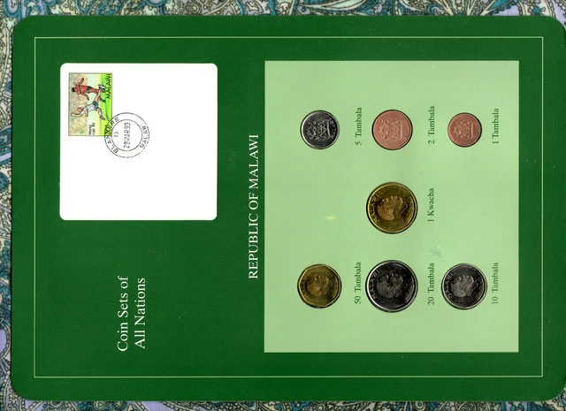 Coin Sets of All Nations Malawi 1995-1996 UNC 1 Kwacha 50,20 Tambala 96