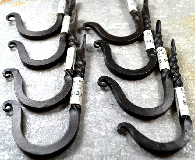Hand Forged Twisted Iron Hooks 2