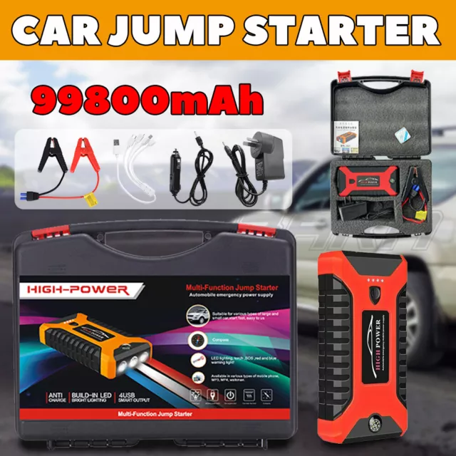99800mAh Car Jump Starter Booster Jumper Box Power Bank Battery Charger  Portable