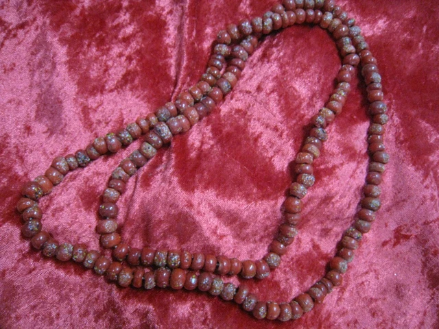 Collier En Perles De Céramique Rouge - Longueur 60 Cm - Modèle N°390 - État D'occasion