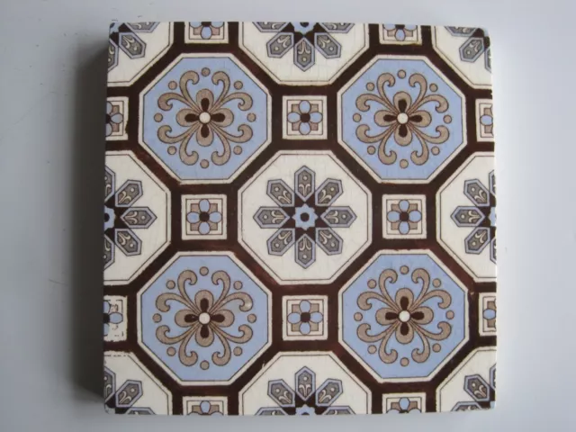 ANTIQUE VICTORIAN MINTONS AESTHETIC BLOCK PRINTED WALL TILE c1882 No.1940