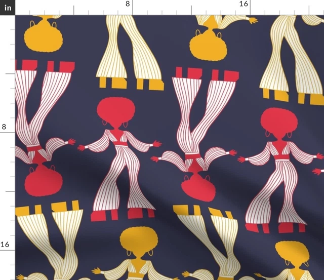 Funky Groovy Disco Dance Fashion 70s Retro Spoonflower Fabric by the Yard