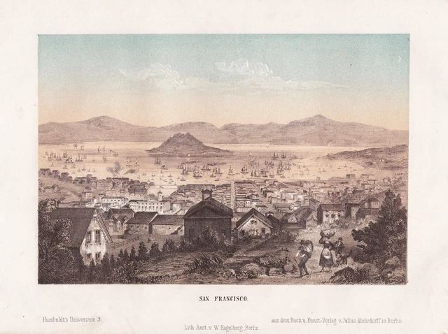 San Francisco California America América Litografía Litio 1850