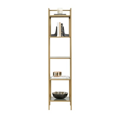 Better Homes & Gardens Nola Narrow Bookcase, Gold Finish 4