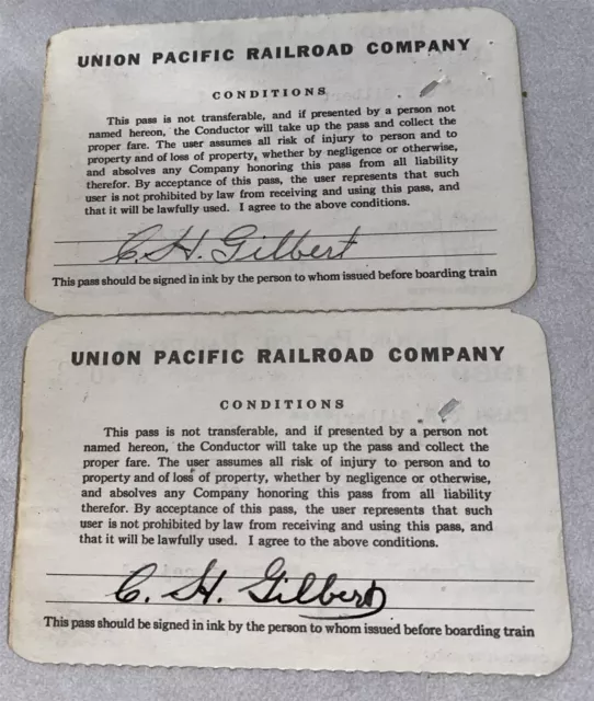 1938 & 1939 Union Pacific Railroad Passes Kansas City Southern Agent ...