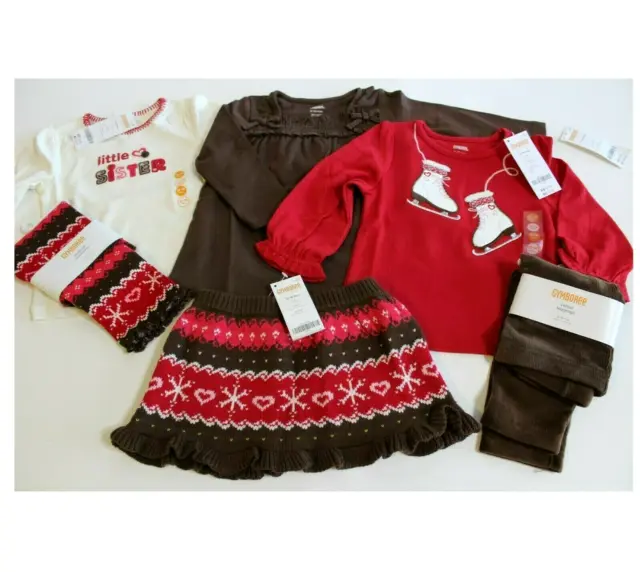 Gymboree Baby Girl's Tops Pants Fair Isle Sweater Skirt Size 12-18 Months