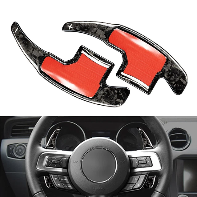 Carbon Fiber Auto Steering Wheel Paddle Shifter Extension For Ford Mustang 15-21