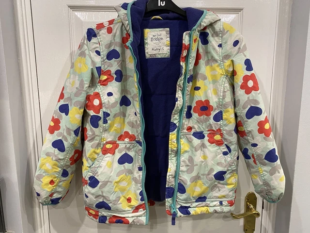 Mini Boden Winter Coat Fleece Lined Anorak Hooded Jacket Floral Girls Age 11-12