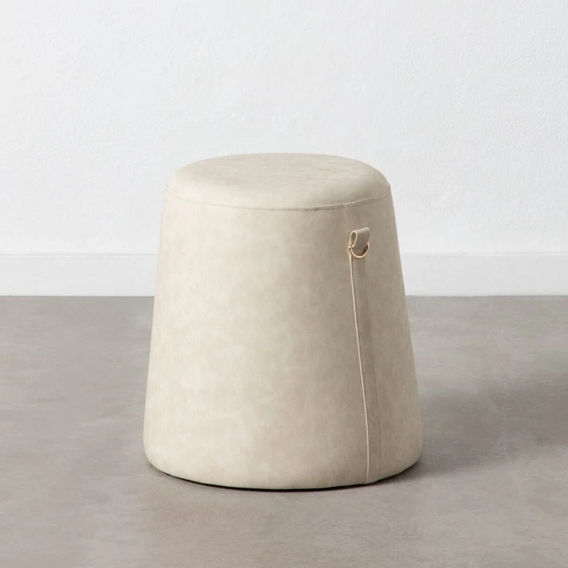 Puff Beige Ecopelle 41x41x42 cm DMF